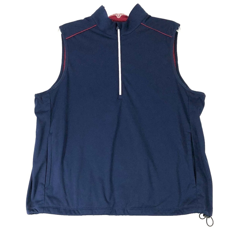 Greg Norman Vest Men's Medium Navy Blue Golf Jacket Sleeveless 1/4 Zip Outdoor